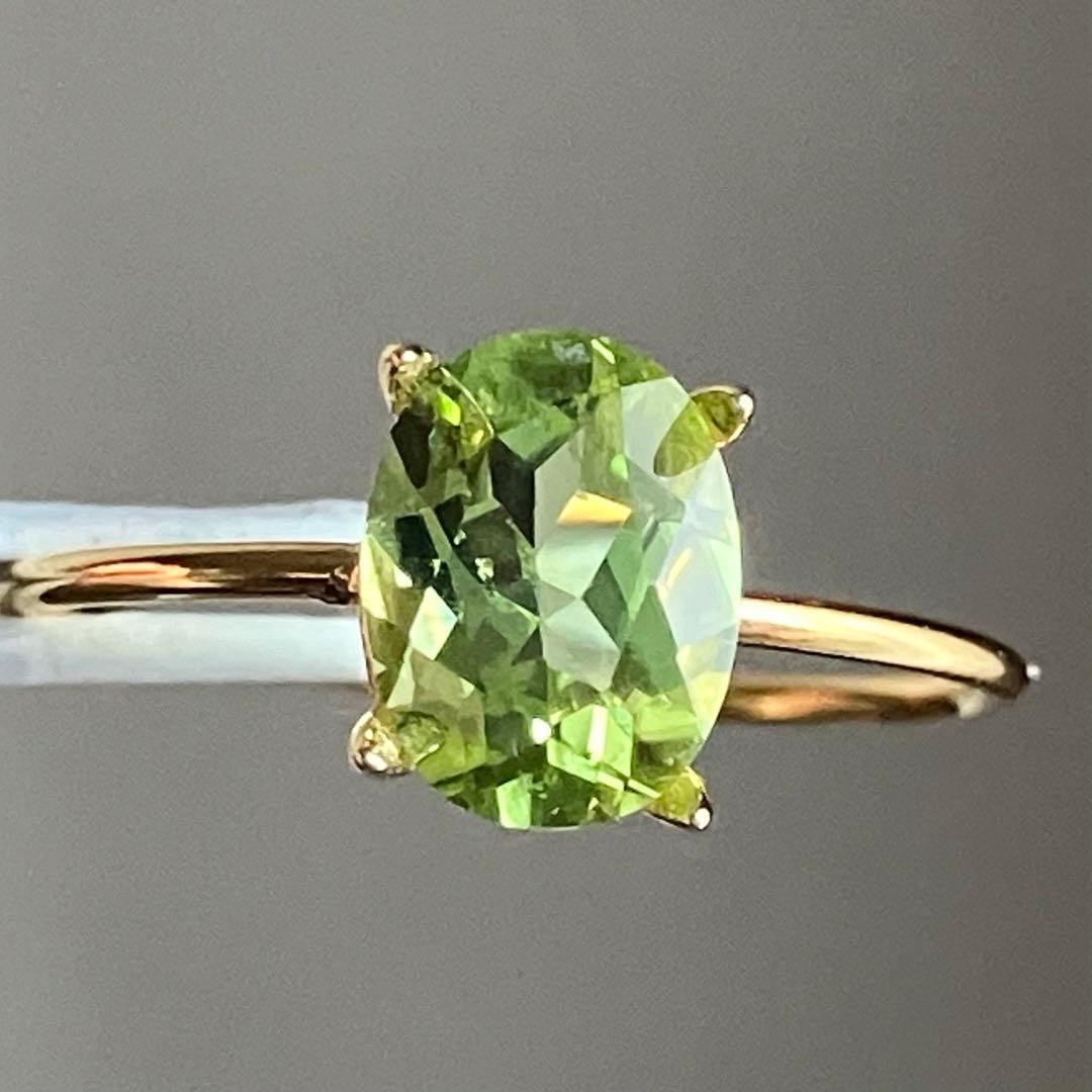 【きゅうさまご確認用】ペリドットのオーバルファセットリング1229