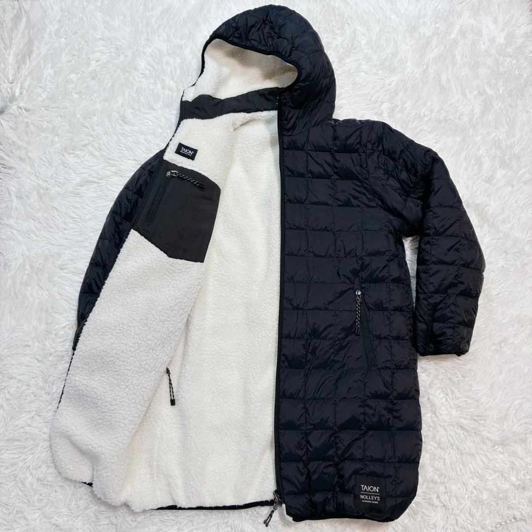 美品 TAION NOLLEY'S 別注 ボア ダウンフードコート リバーシブル