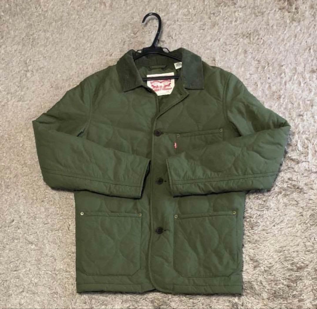 【定価20,000円】Levi's キルティングジャケット オリーブグリーン 美品 良品 Levi's キルティングジャケット オリーブグリーン サイズS