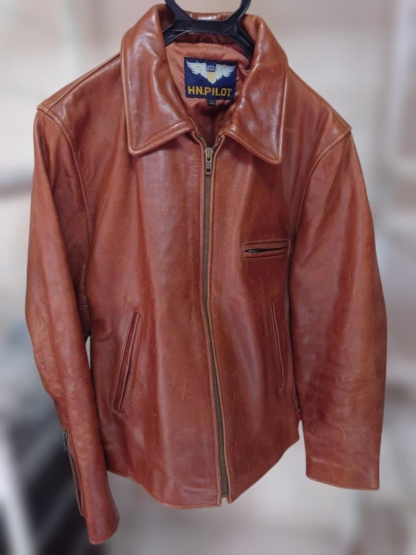 良い友達 BUY3S HN.PILOT ブラウンレザーシングルライダース