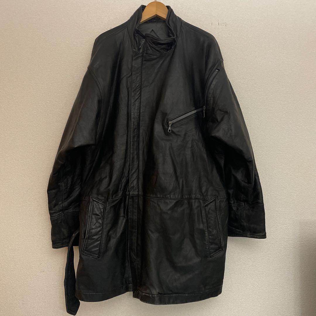 ヴィンテージ本革【renoma】希少ロングライダースジャケット コートY2K古着