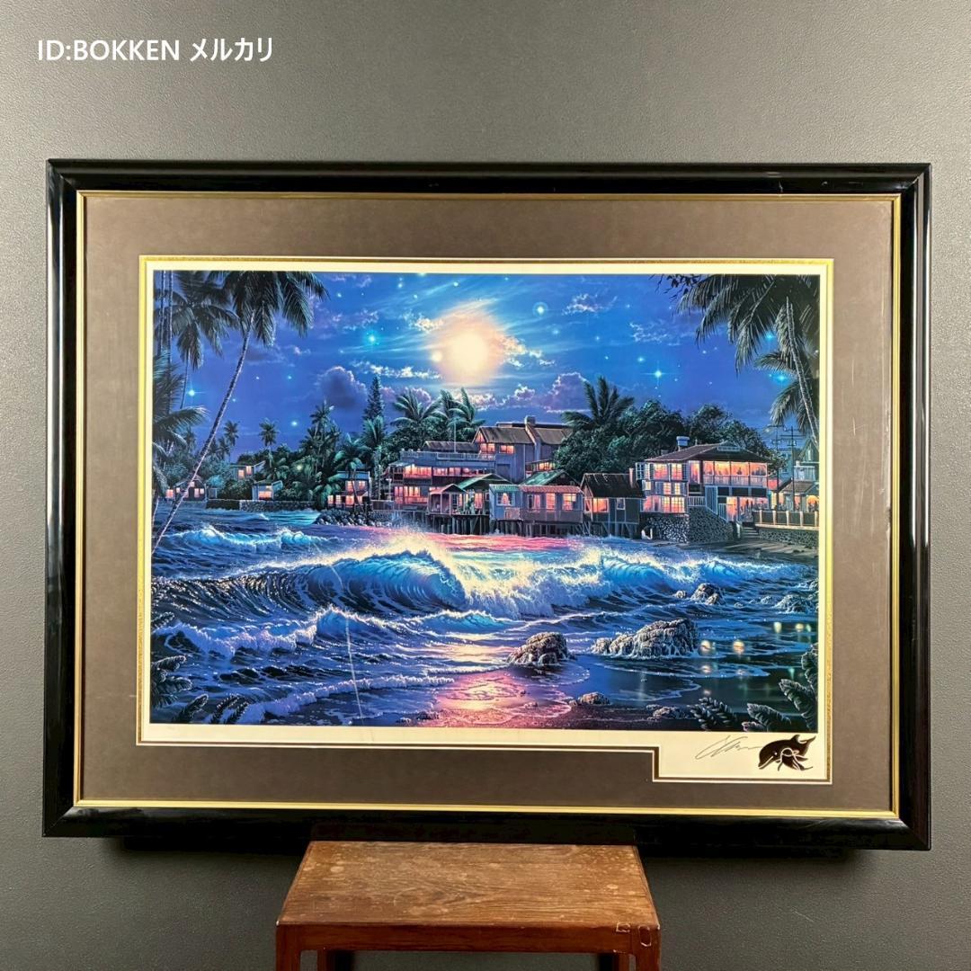 クリスチャン・ラッセン「ラハイナスターライトⅡ」大作 ミクスドメディア サイン入