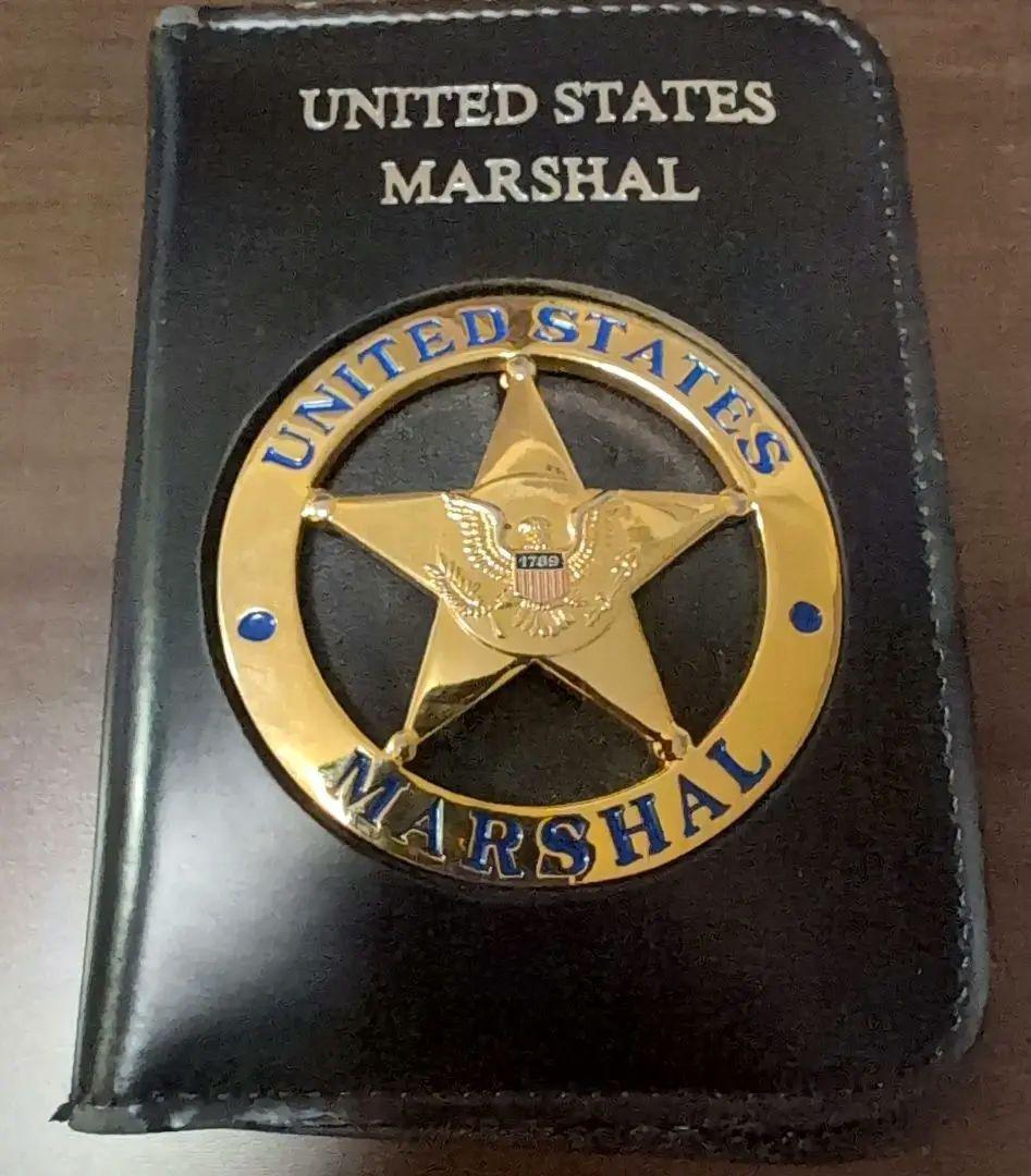 【希少】アメリカ合衆国連邦保安官局マーシャル パスケース付きポリスバッジ