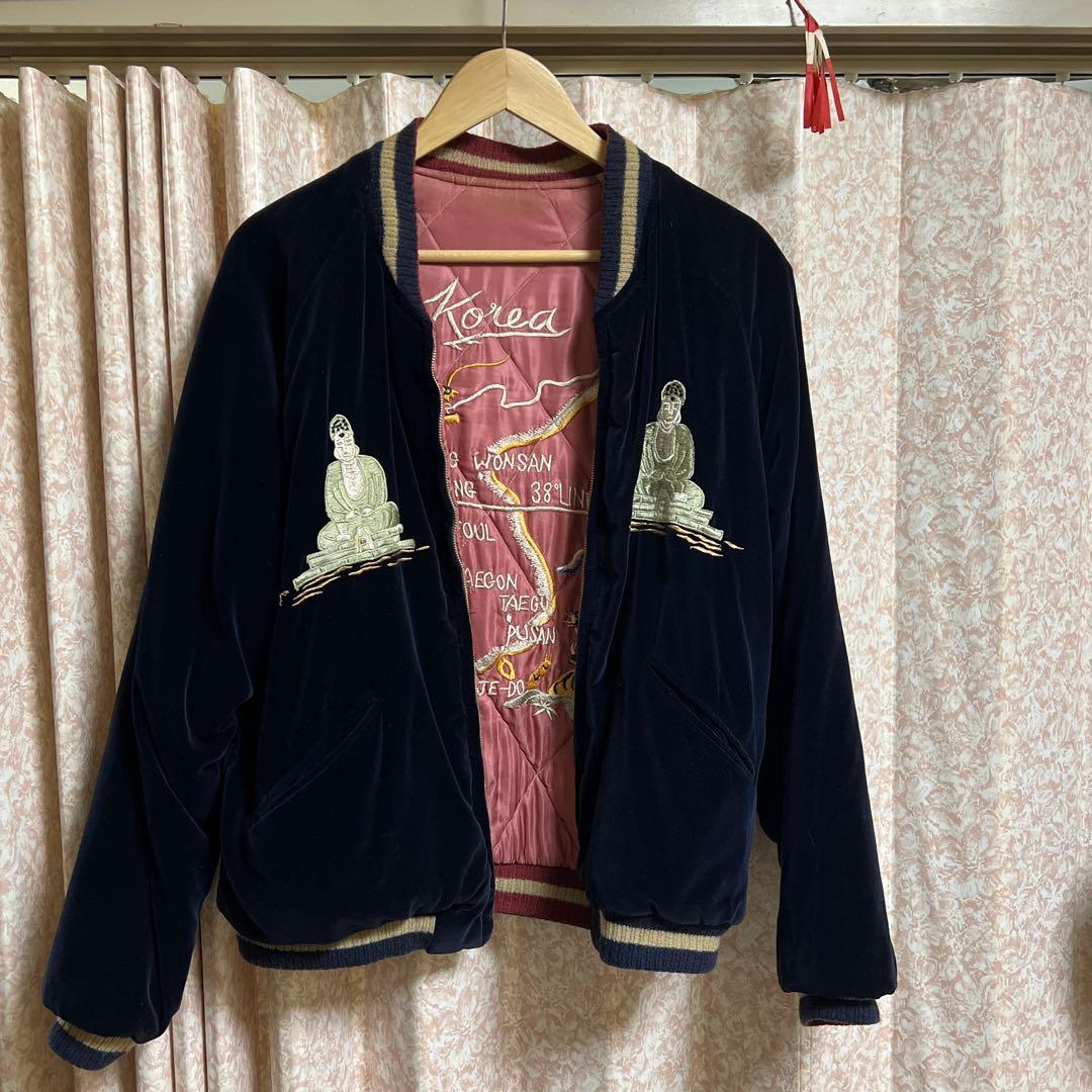 東洋エンタープライズ　スカジャン　大仏　地図　40周年モデル　港商　大 ☆ 希少！東洋エンタープライズ スカジャン大仏（ブッダ）40周年モデル