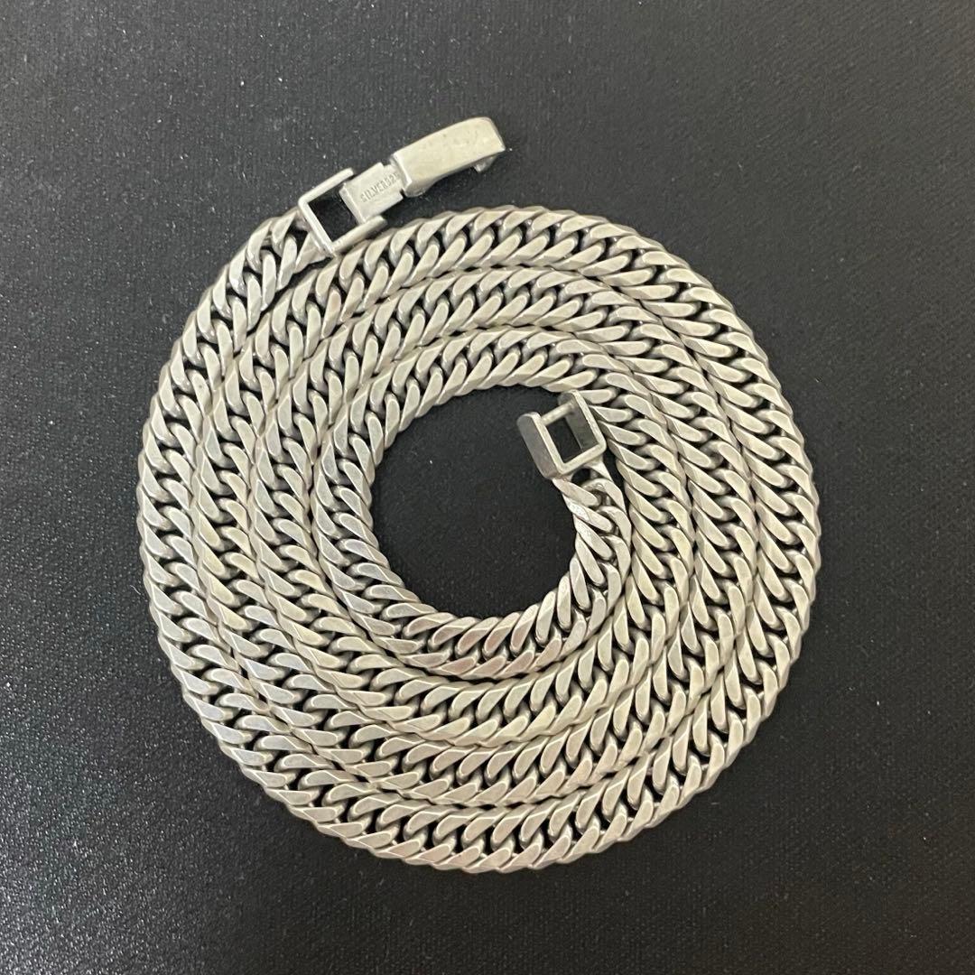 シルバー925 喜平 6面ダブルネックレス 中折式 33g