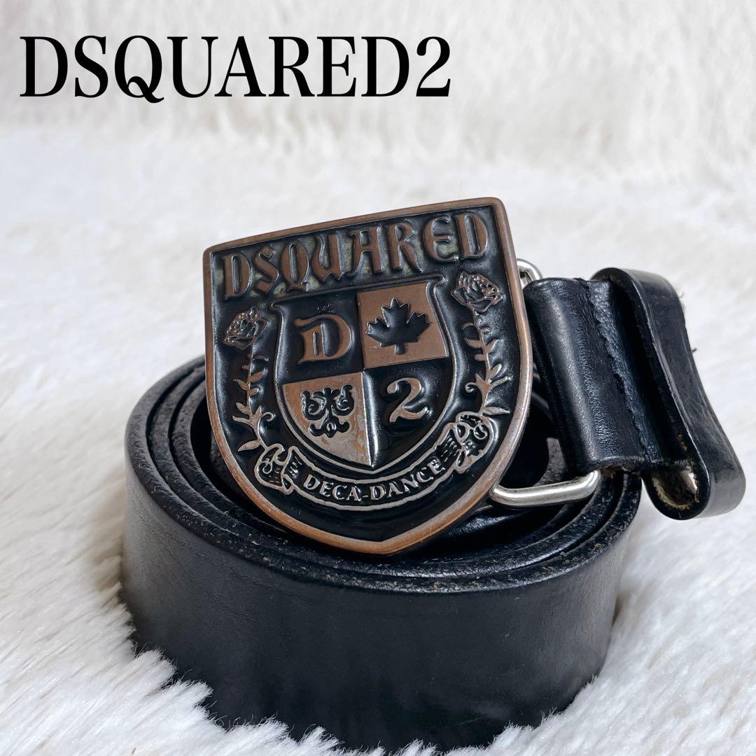 DSQUARED2 ディースクエアード エンブレム バックル レザー ベルト