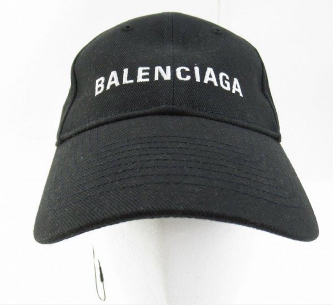 未使用品　BALENCIAGA ロゴCAP BLACK バレンシアガ BALENCIAGA - BALENCIAGA バレンシアガ キャップ 黒 【古着】【中古