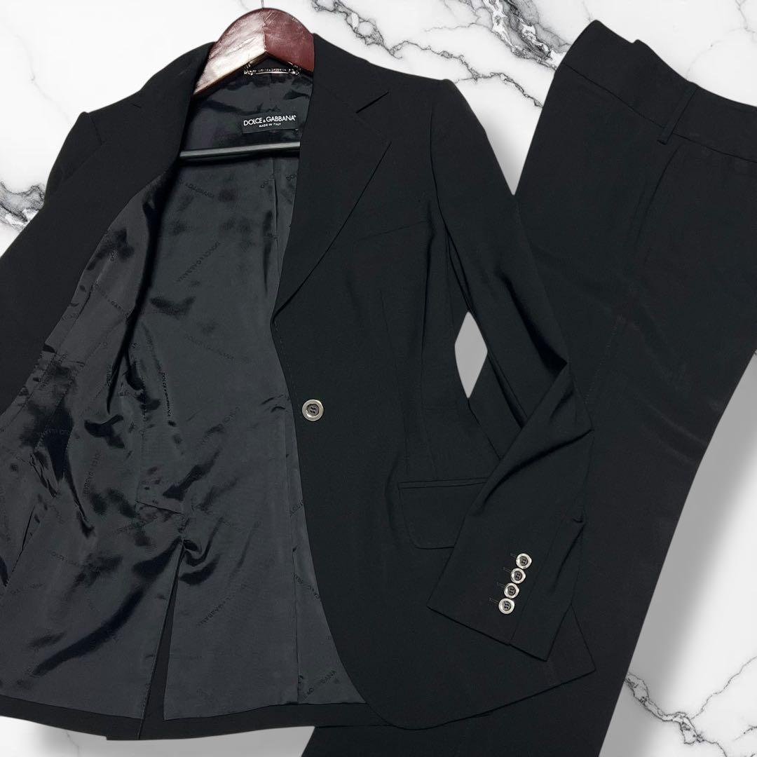 美麗品✨DOLCE&GABBANA セットアップ パンツ スーツ ブラック 秋冬