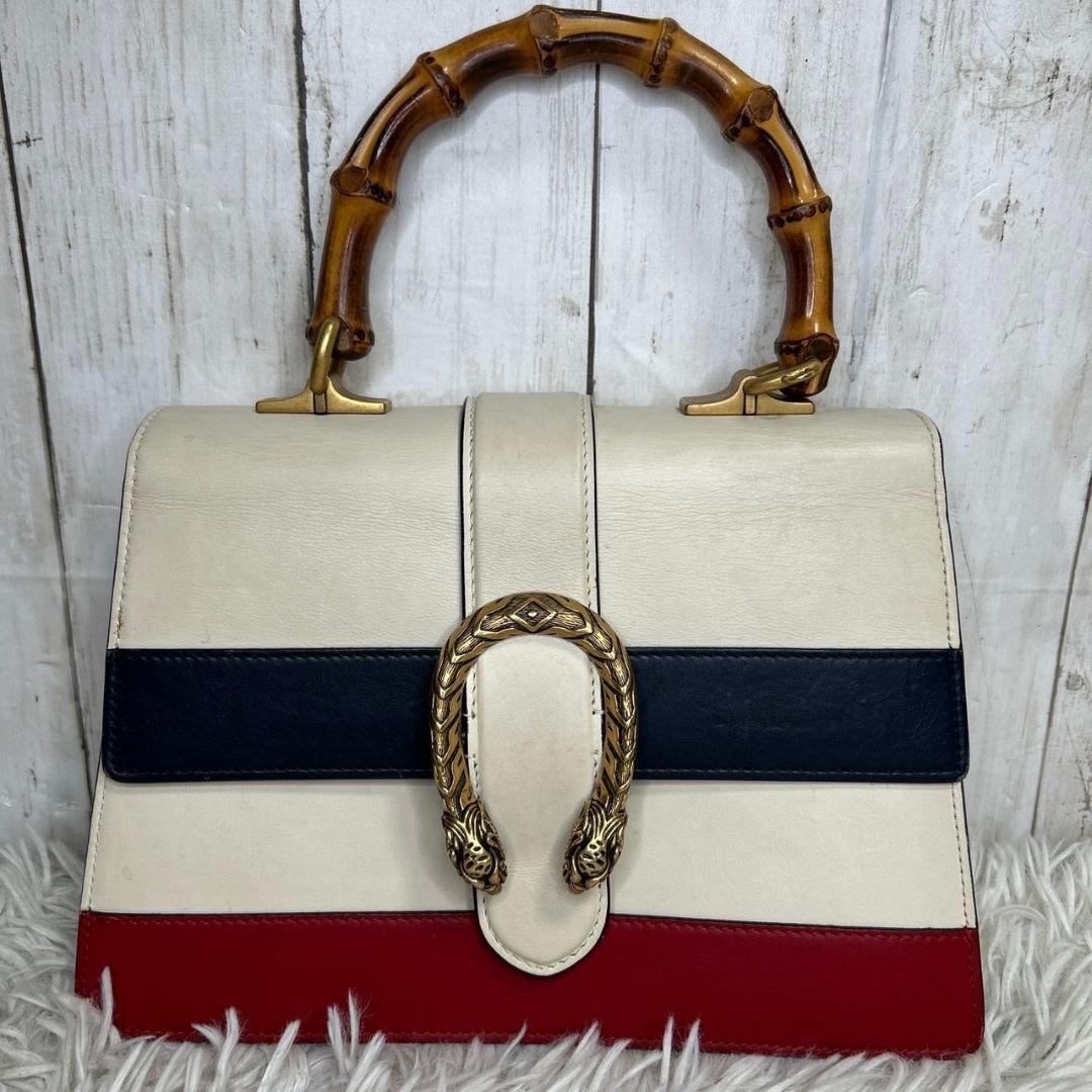 GUCCI バンブー ディオニュソス ミディアム ハンドバッグ　レザー