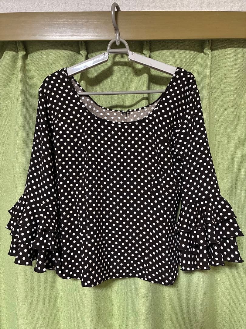 フラメンコ衣装　トップス　ブラウス 　ダークブラウン×白水玉　サイズL 楽天市場】フラメンコ衣装 フラメンカが愛する黒地/白水玉ツーピース