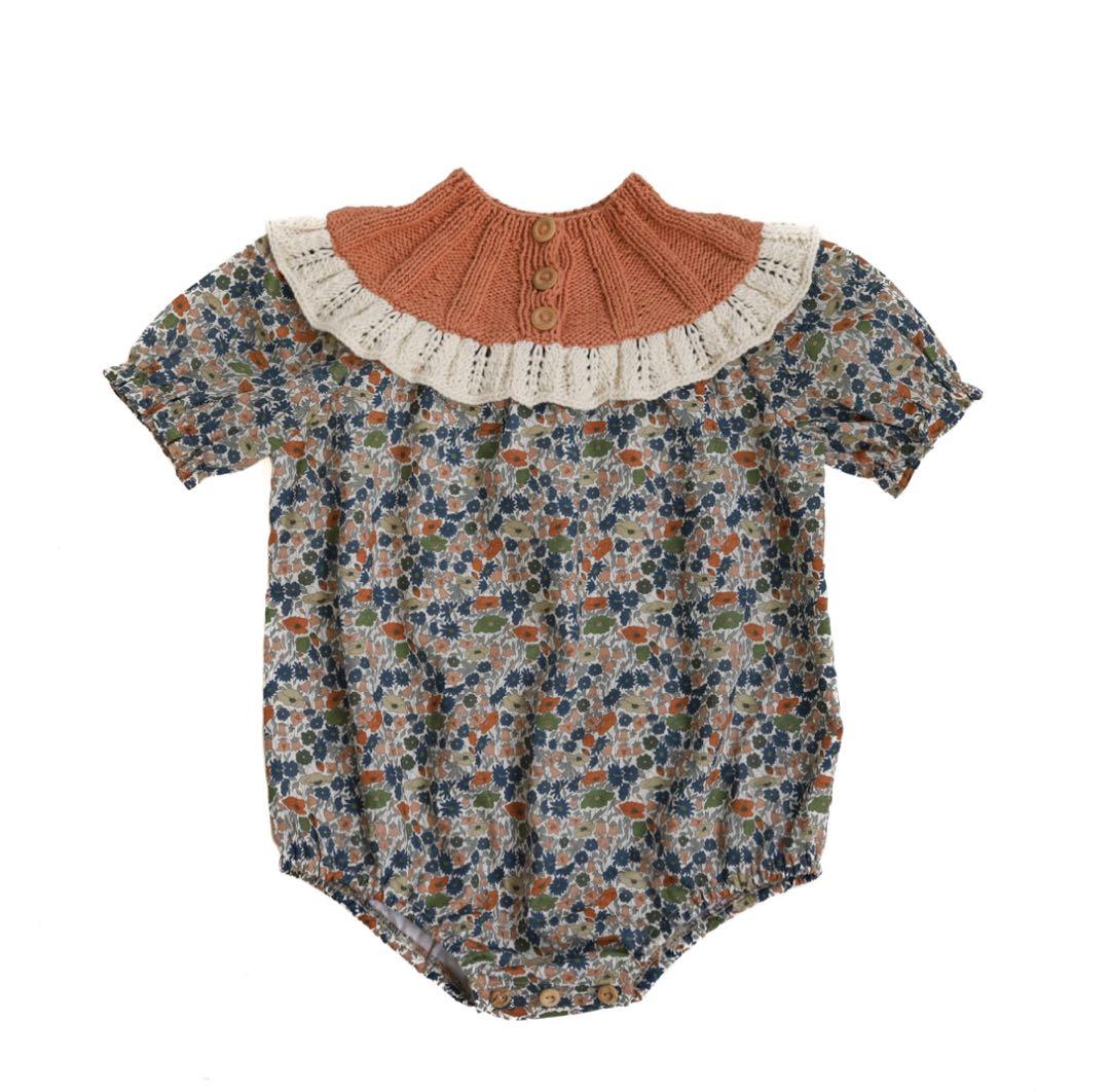 カリンカキッズ　ロンパース　リバティ　3y 90 100