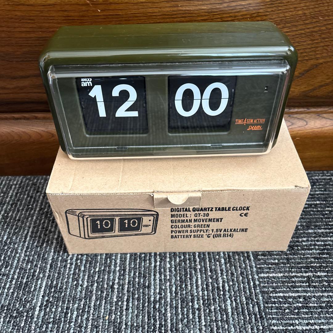 TWEMCO パタパ夕時計QT-30 カーキ コラボ品 TWEMCO トゥエンコ パタパタ時計 フリップクロック パーペチュアル