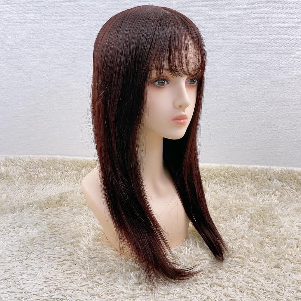 み*さ様 人毛100% フルウィッグ 医療用 ロングストレート ダークブラウン 人毛フルウィッグロング 人毛100% 医療用ウィッグ かつら 人毛 ロング