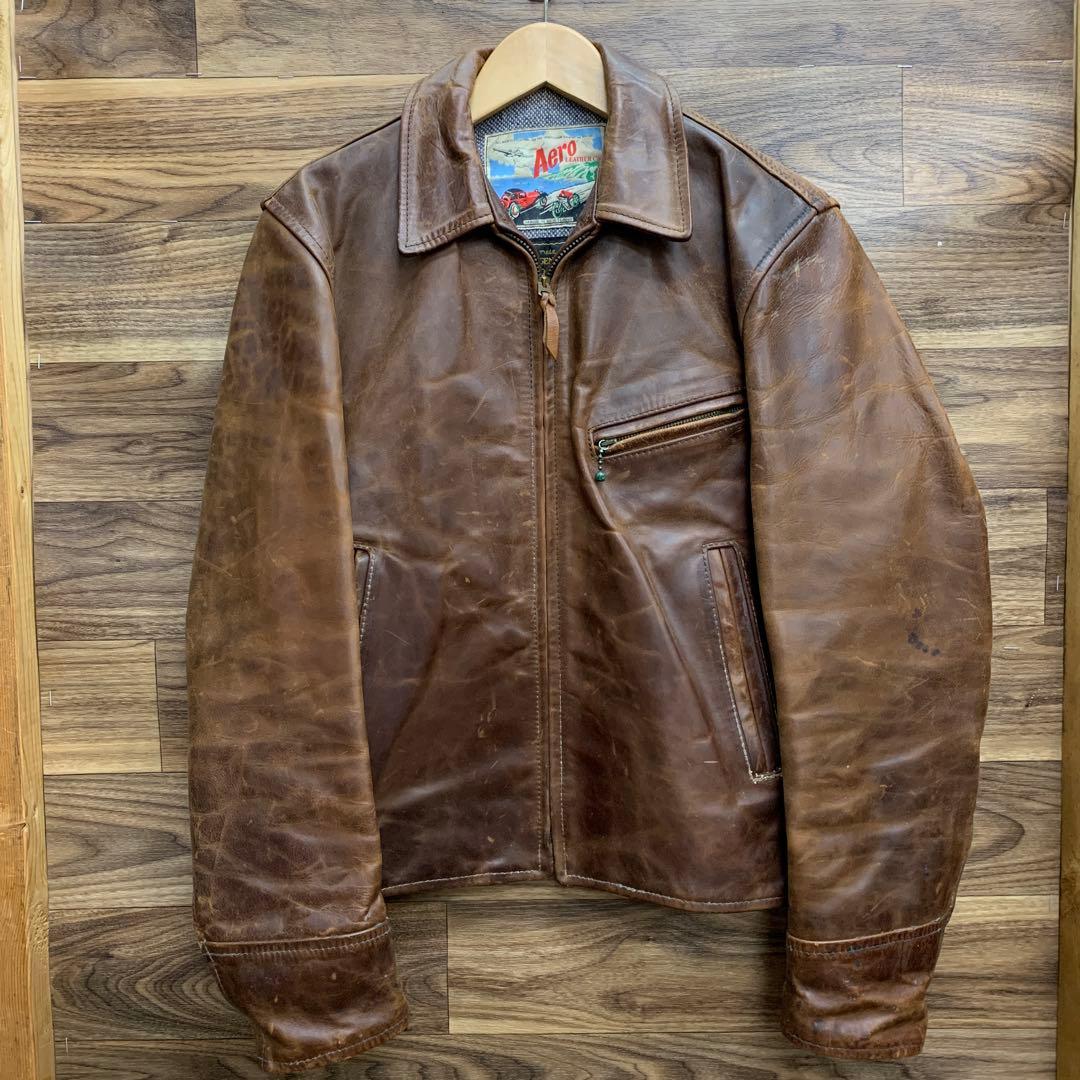 中古 AERO LEATHER Halfbelt シングルライダース 楽天市場】エアロレザー AERO LEATHER ライダースジャケット HALFBELT