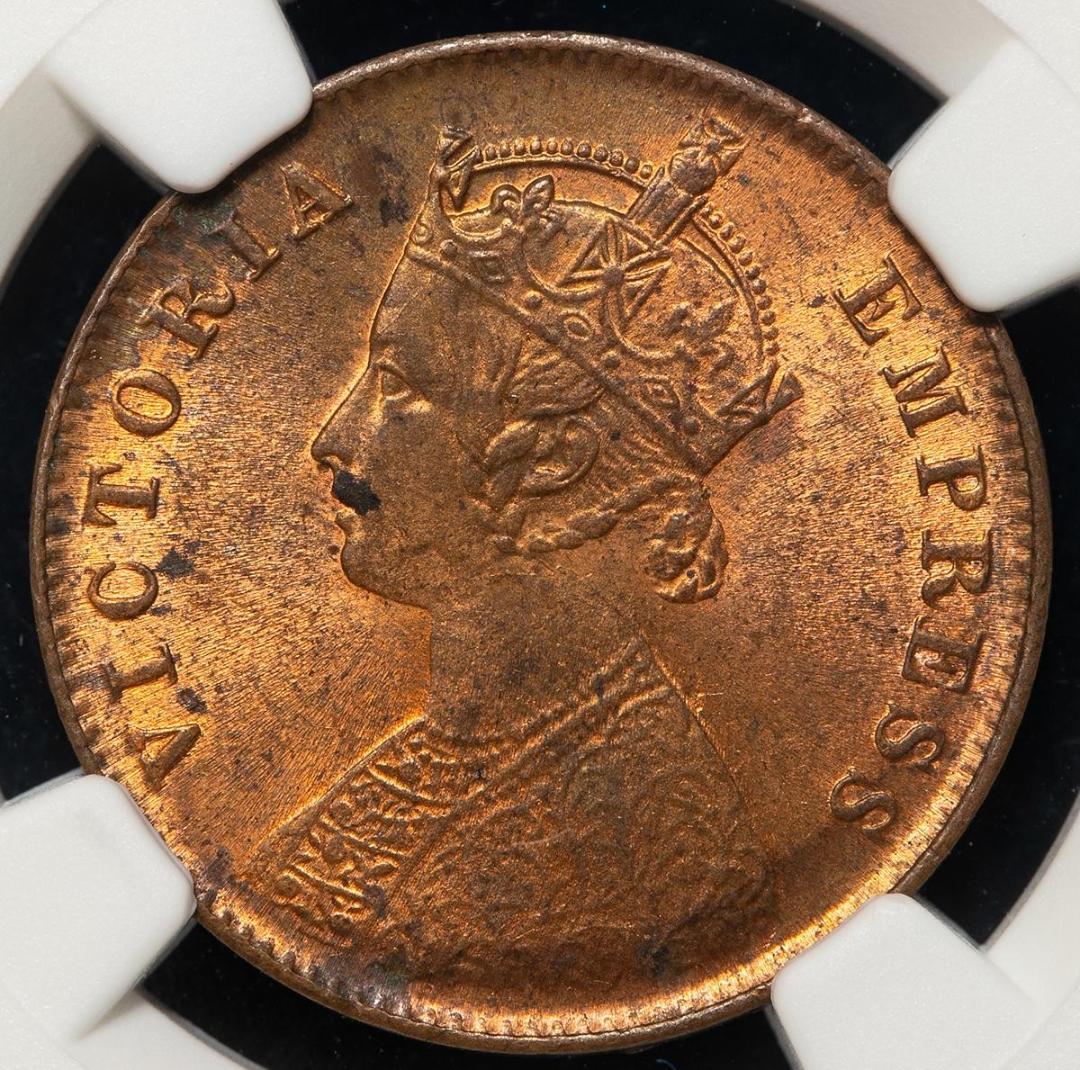 NGC-MS63RB イギリス領インド 1/4Anna 1901 ヴィクトリア