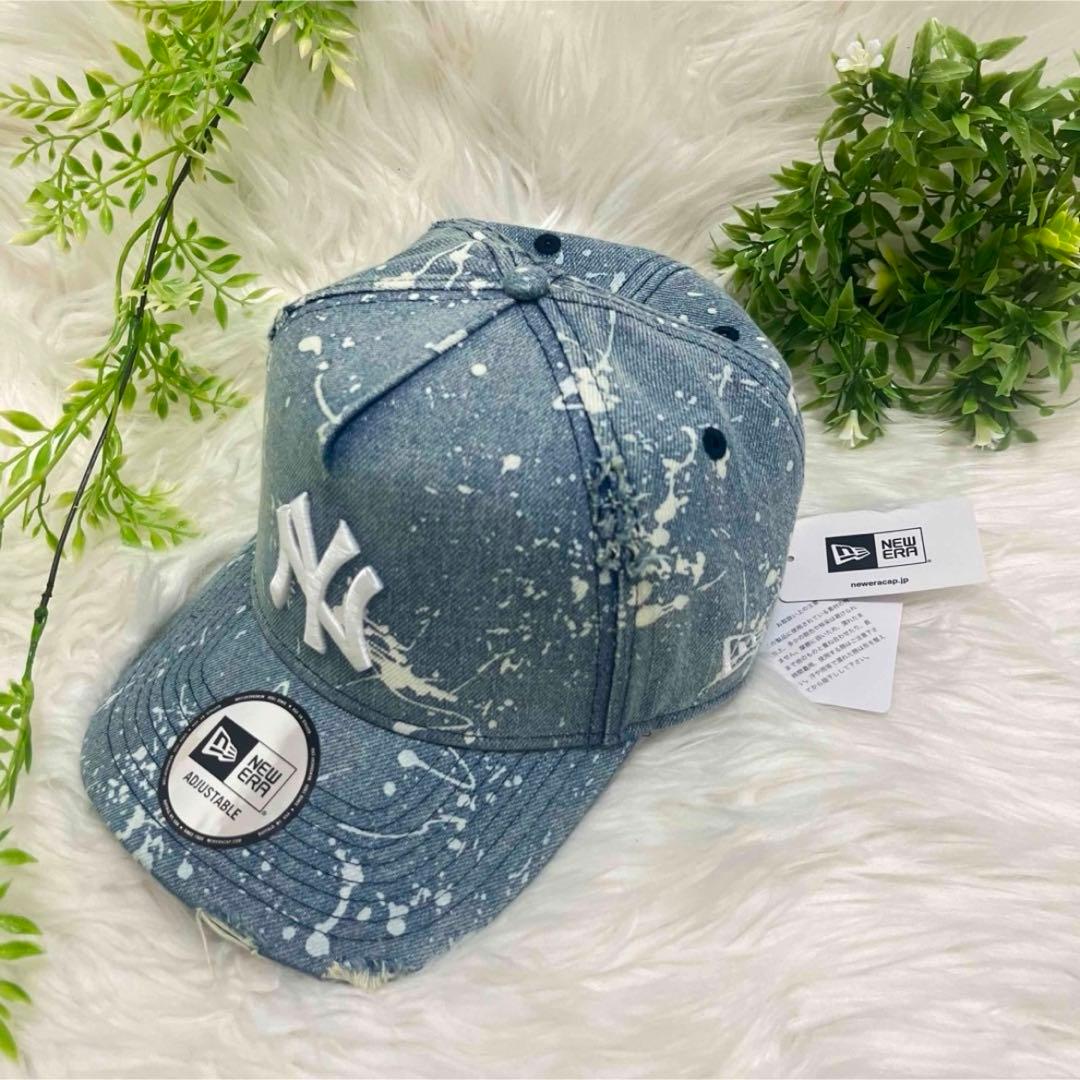 新品 NEWERA NY ニューエラ ダメージ デニム キャップ スナップバック