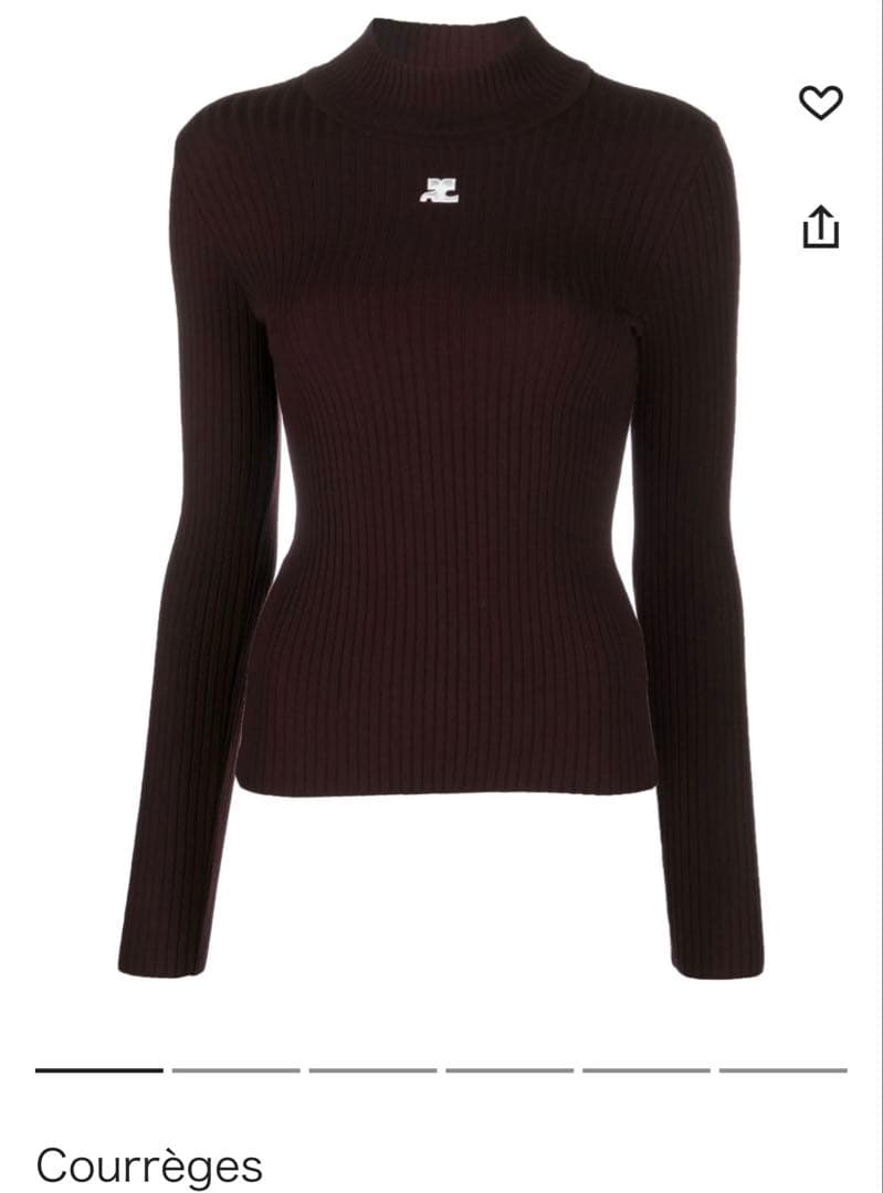 【未使用に近い】Courrèges クレージュバーガンディセーターS