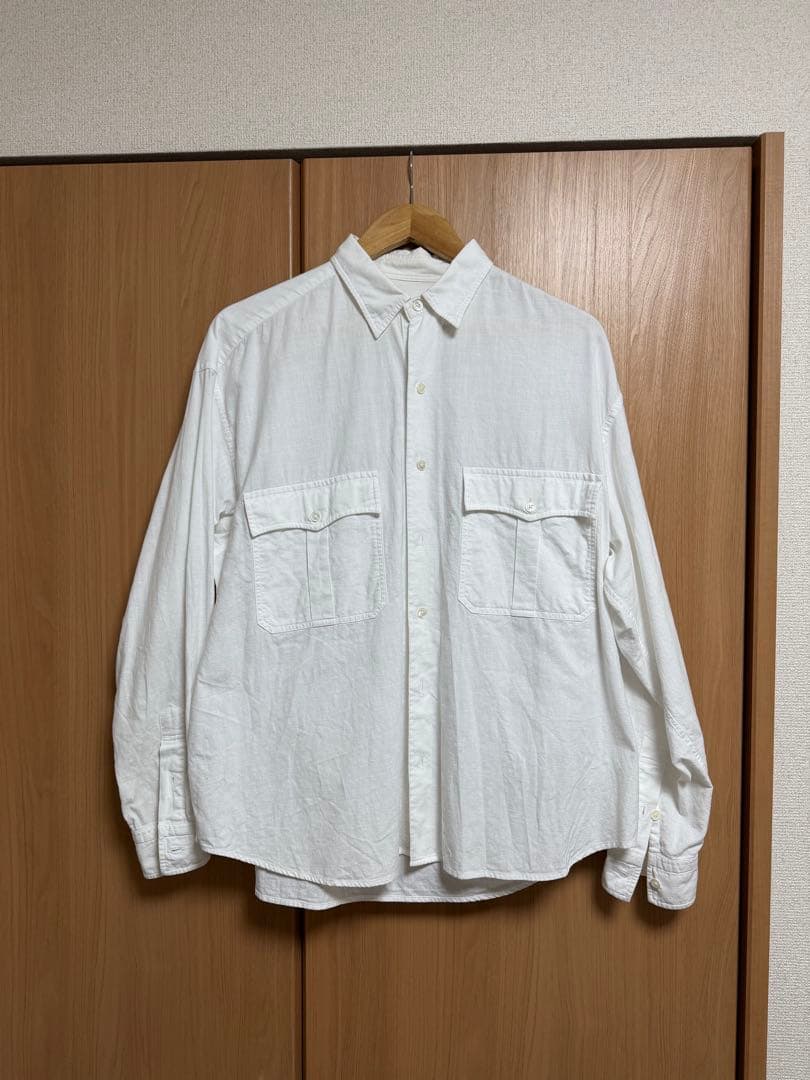 Porter Classic roll up shirts M 無地　白 PORTER CLASSIC - ROLL UP SOFT CUPRO SHIRT - WHITE – PHAETON