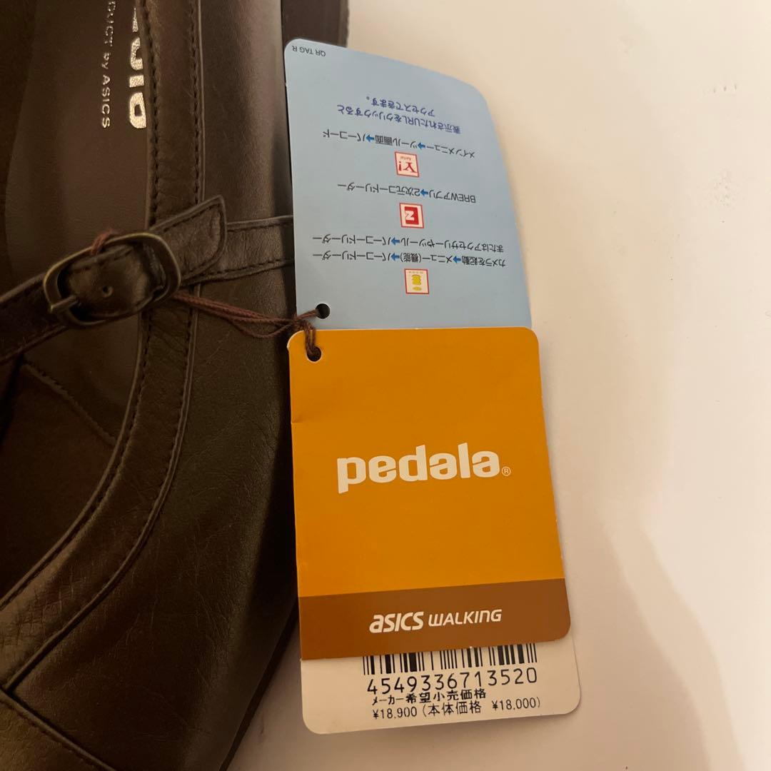 新品 アシックス ペダラ ストラップパンプス ブラウン24 3E - メルカリ
