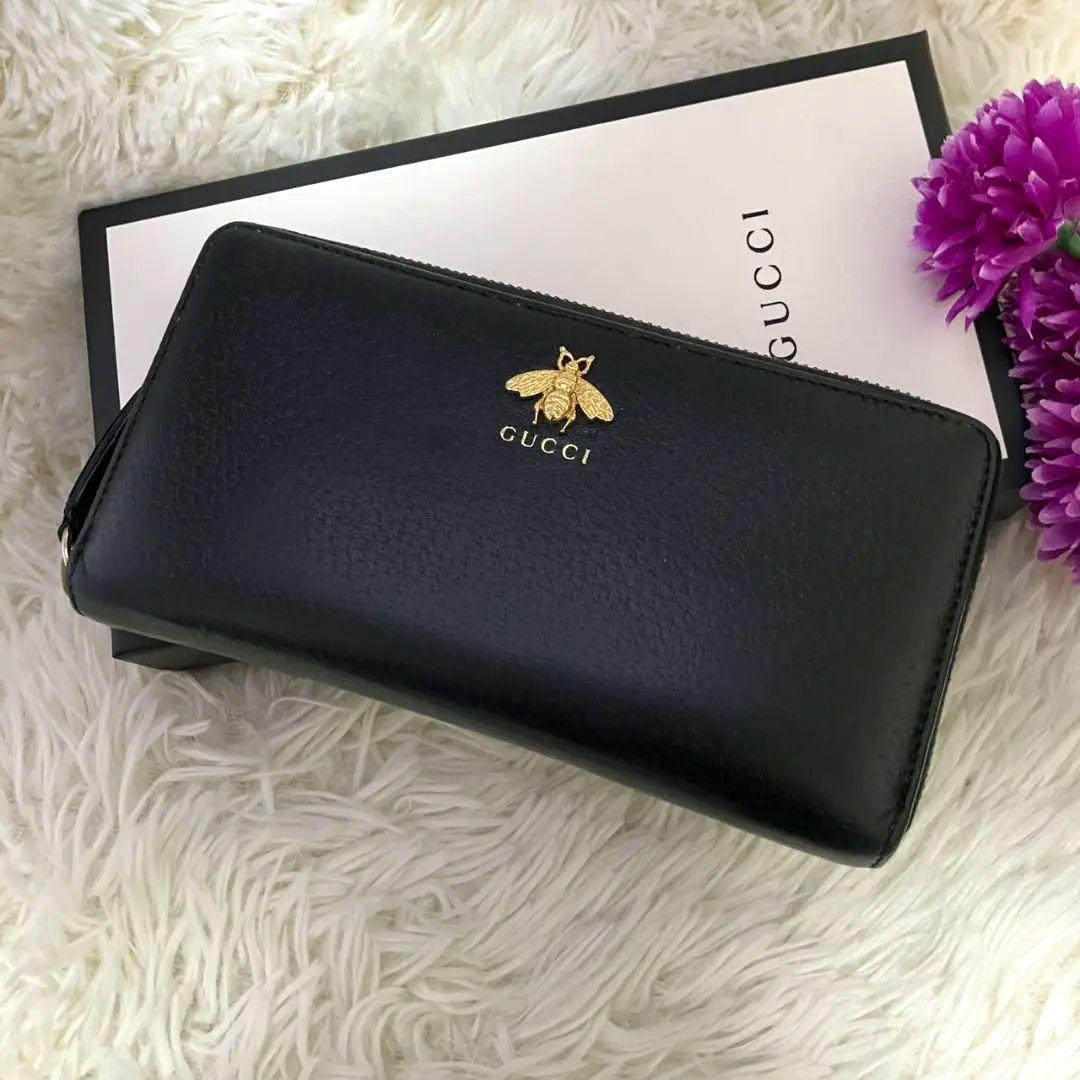 GUCCI グッチ アニマリエ ビー蜂 ハチ ラウンドファスナー長財布美品
