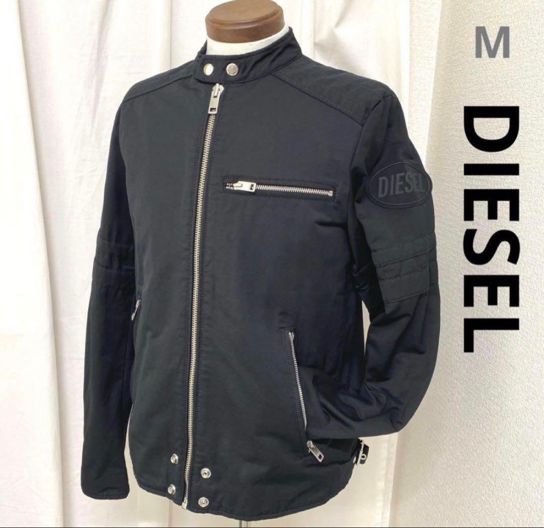 DIESEL ディーゼル コットン シングルライダース ブラック DIESEL（ディーゼル） ブラック ライダースジャケット ブラック S