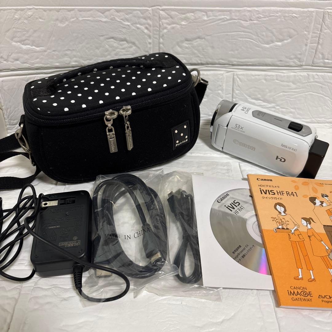 極美品　キャノン HD ビデオカメラIVIS HFR41 ケース付 未使用に近い