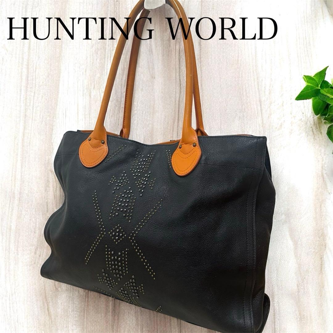 ハンティングワールド トートバッグ フィレンツェ限定 レザー 黒 A4