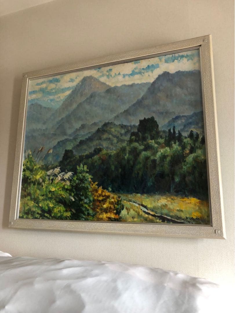 富山の画家・浅井景一作の油彩画　タイトル『焼岳の遠望』サイズF20号　本物 油彩 富山の画家・浅井景一作 『焼岳の遠望』 サイズF20号 本物です