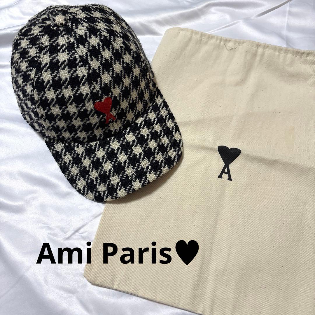 アミパリス AmiParis美品チェック柄　キャップ 保存袋付き