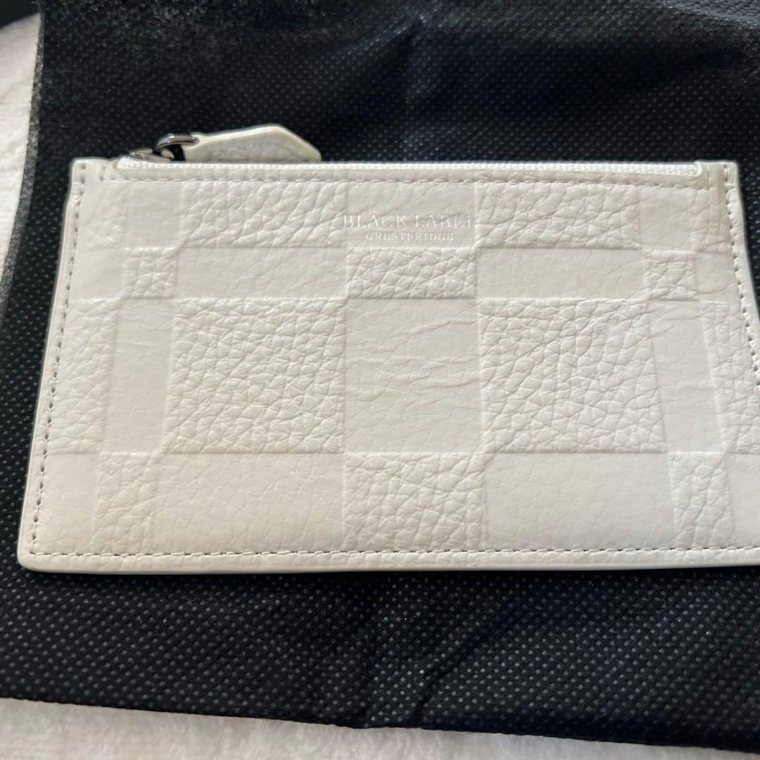 新品未使用品ブラックレーベルクリストブリッジ牛革ホワイトカード小銭