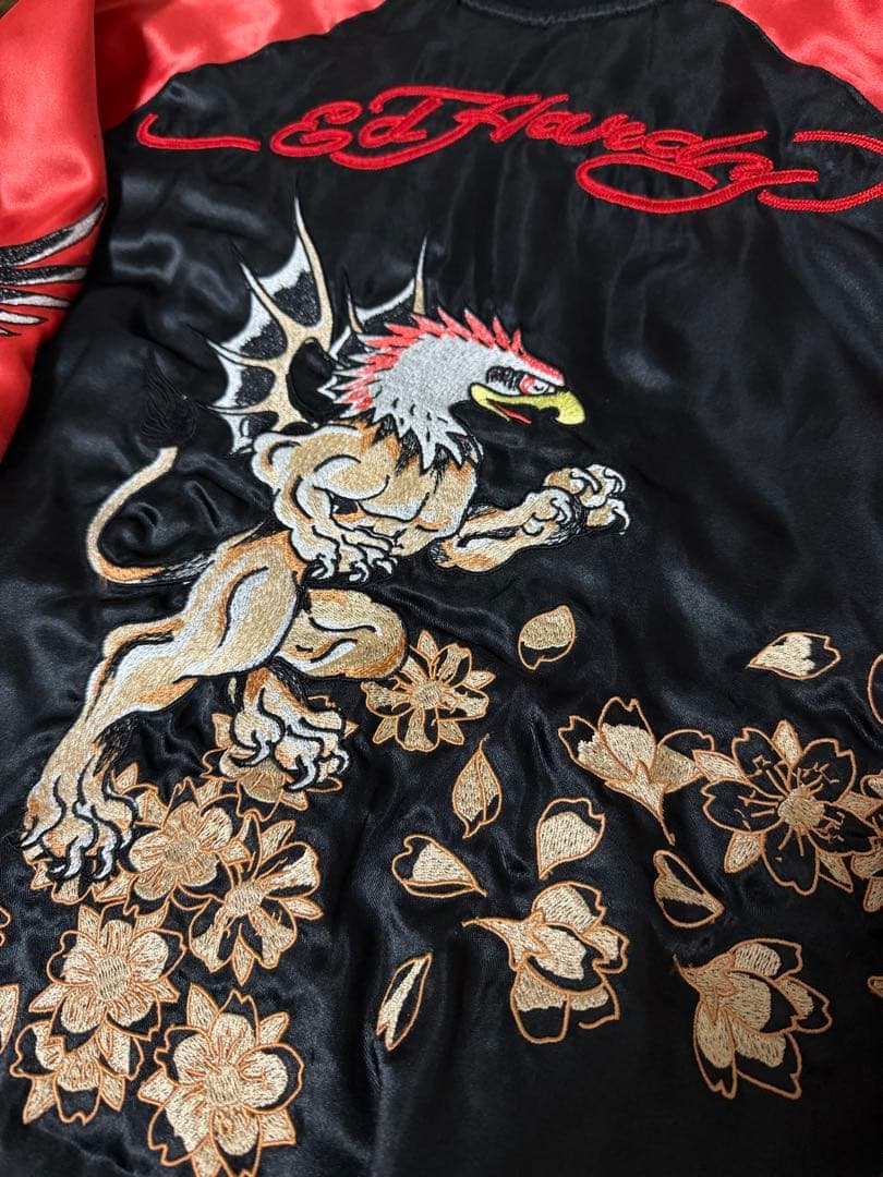 2面用 Ed Hardy 龍 日本限定 スカジャン vintage サテン