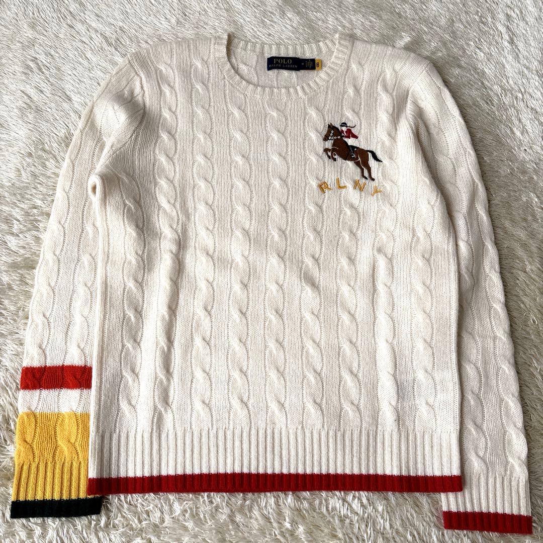 karieポロラルフローレン カシミヤ混 ケーブルニット ポニー刺繍