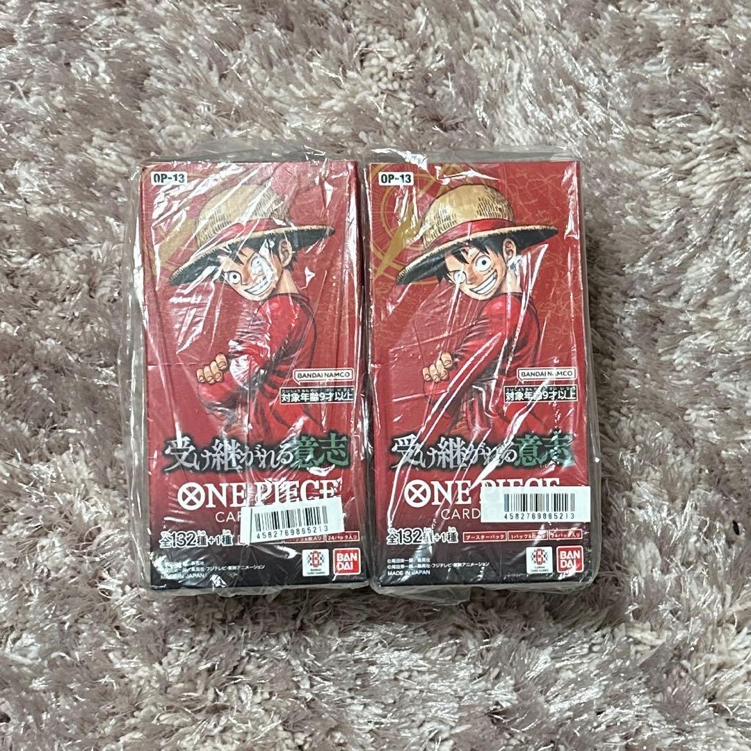 ワンピースカードゲーム 受け継がれる意志 2BOX テープ付き プロモカード6枚 ワンピースカード 受け継がれる意志 2BOX テープあり プロモカード付き