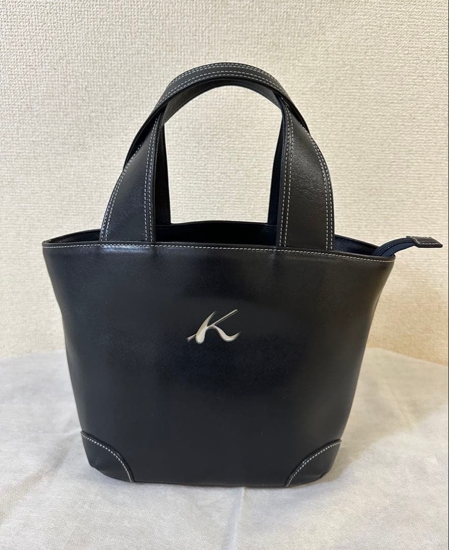 k キタムラ　レディースバック 黒 レザートートバッグ