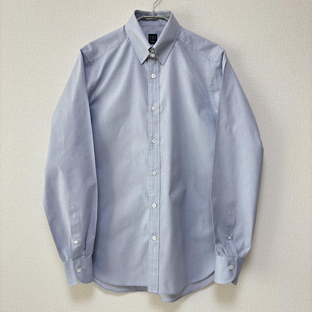 BEAMS F グレー シャンブレー タブカラーシャツ 38