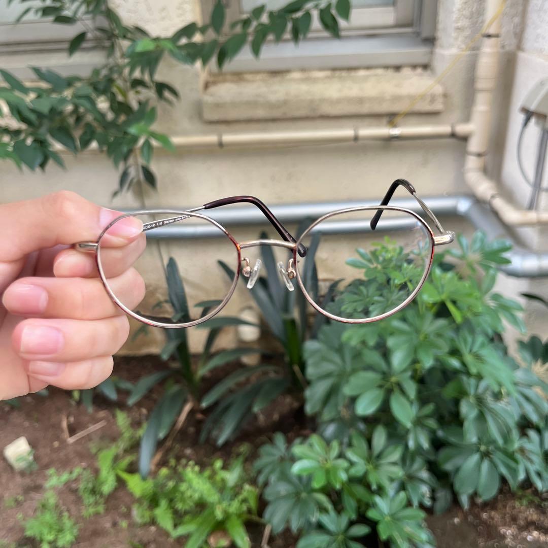 シルバー メタルフレーム ラウンドメガネ (寺田わたる着用済み)