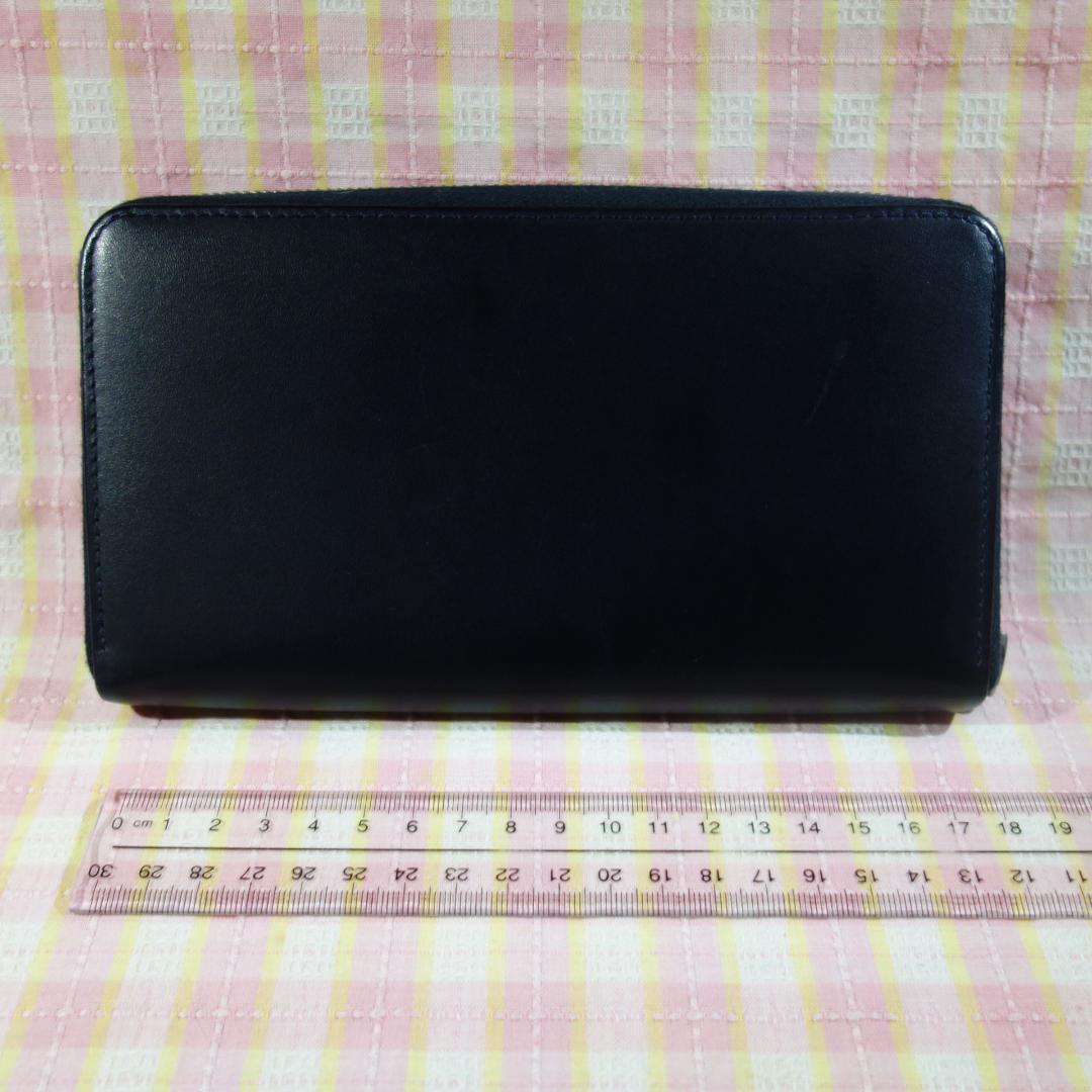 〇 / 中古 WHITEHOUSE COX ラウンドジップ長財布 / ブラック
