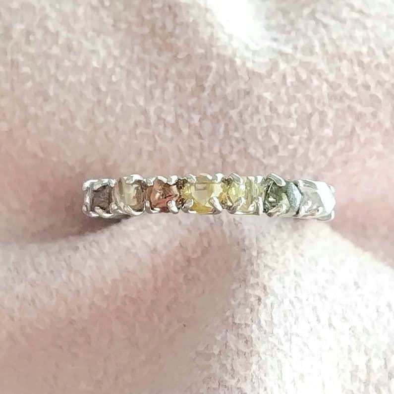 12号 pt900 ダイヤモンド 原石 グラデーション ハーフエタニティ 鑑別書 12号 pt900 ダイヤモンド 原石 グラデーション ハーフエタニティ 鑑別