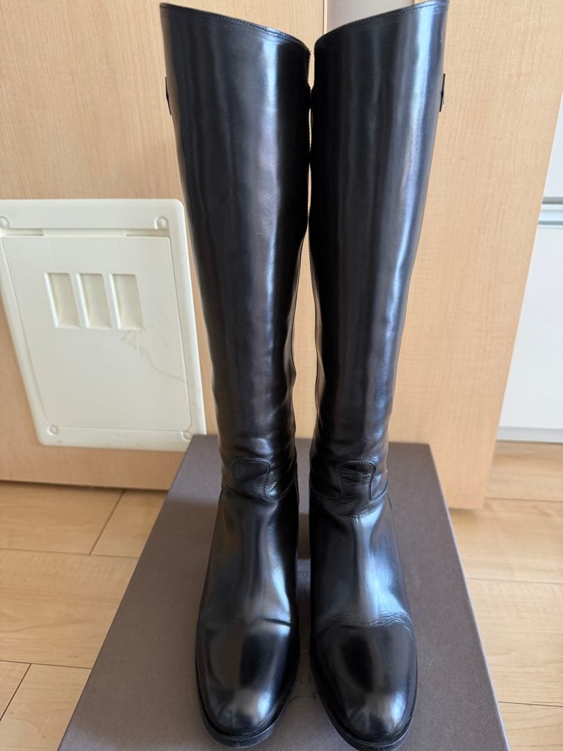 ブラックロングブーツ バックル付き パンクファッション バックル付きロングブーツ 靴|パンクファッション