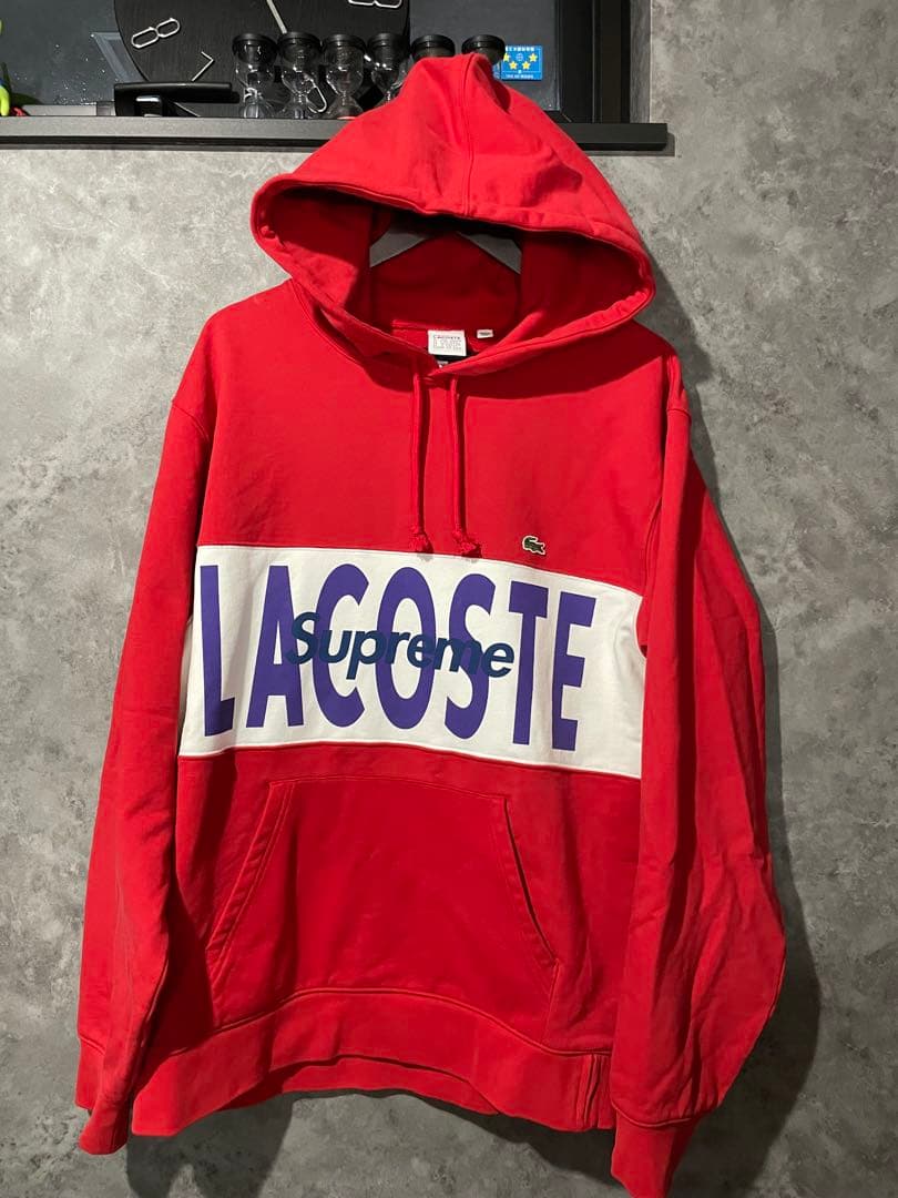 トップス SupremeLACOSTELogoPanel HoodedSweatshirt