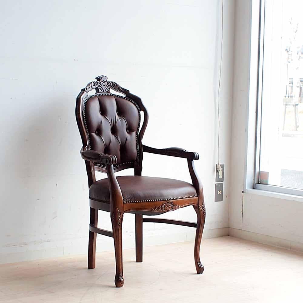 クラシカル 猫脚 アームチェア ボタンダウン ZR24371