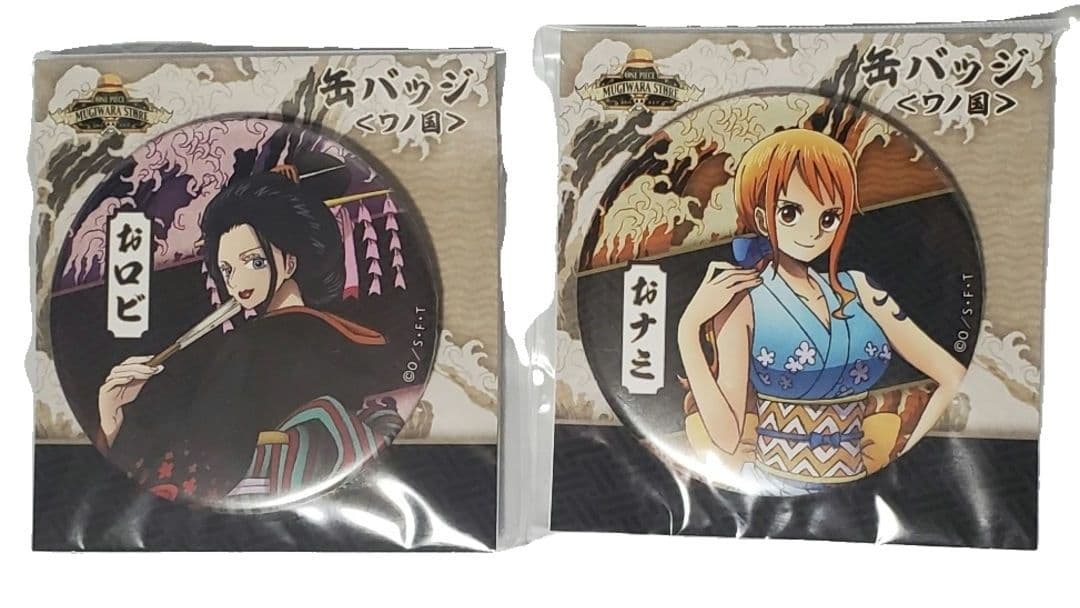 ONE PIECE 麦わらストア限定 ナミ ロビン 缶バッチ セット 未開封