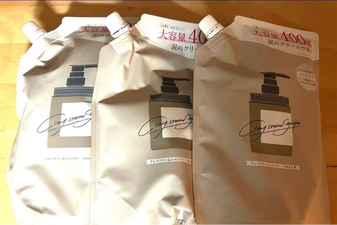 cocone クレイクリームシャンプー つめかえ用 400g 3点セット