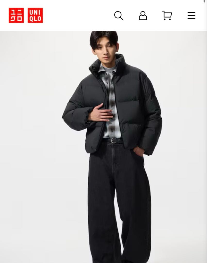 ユニクロ　シームレスダウンショートジャケット　XL BLACK