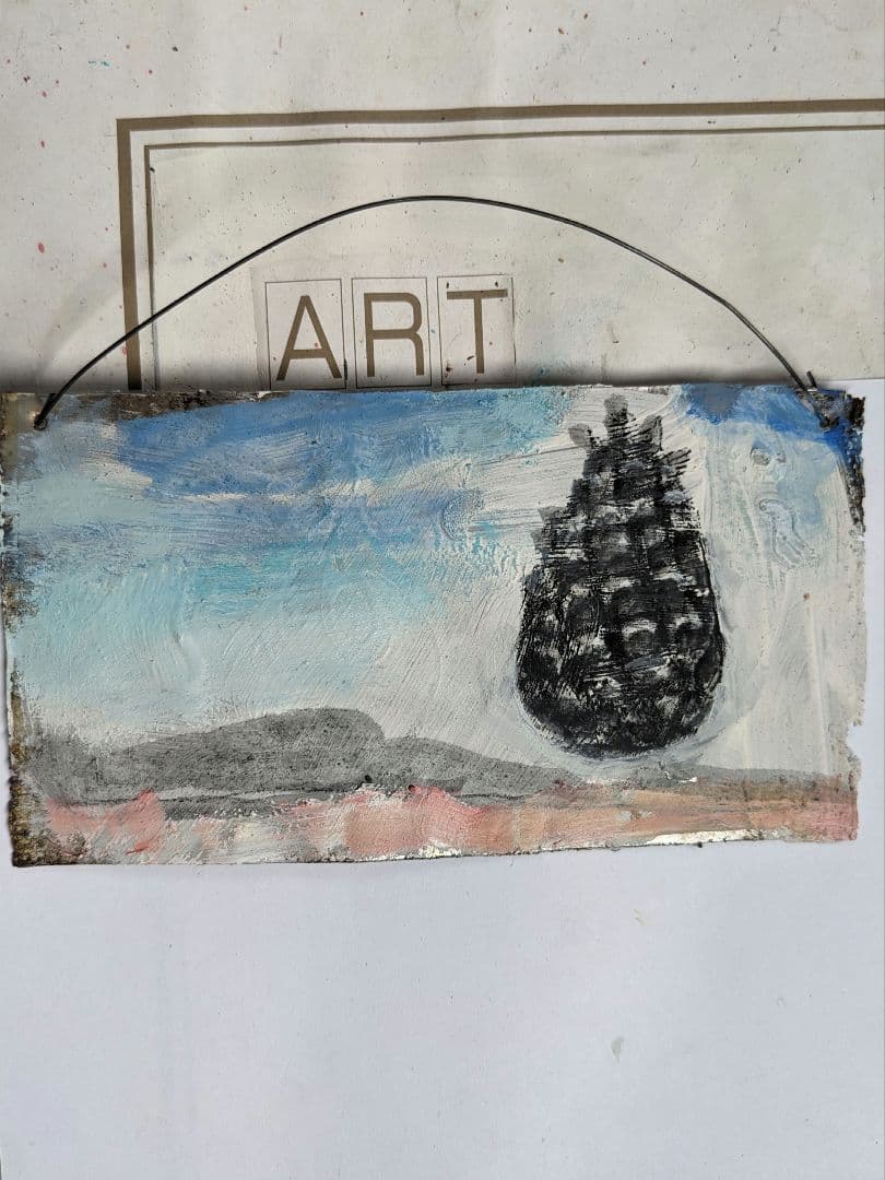 抽象的な油彩画 風景