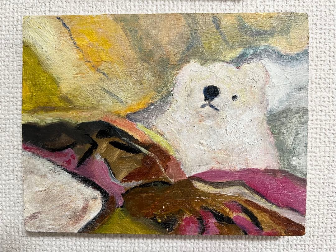 もんちゃん#18 原画 oil painting くま シロクマ