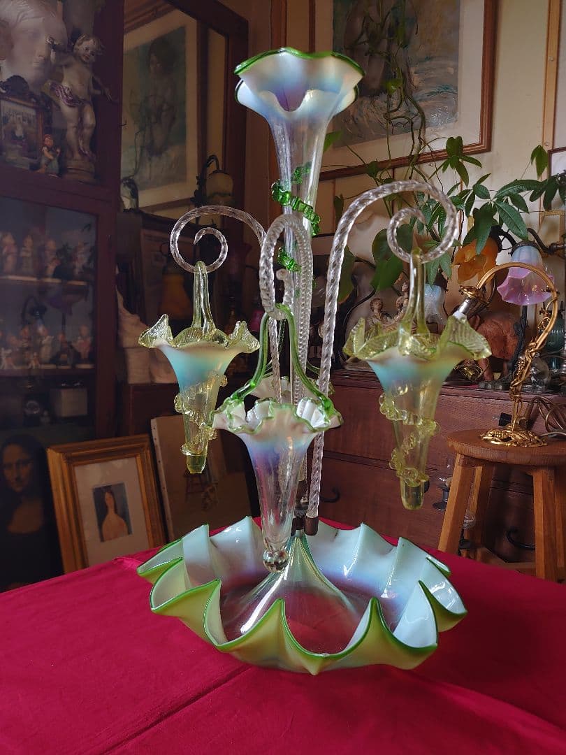 フランス1890s'ヴィクトリアイパーン グリーンオパールセント ヴァセリンSP