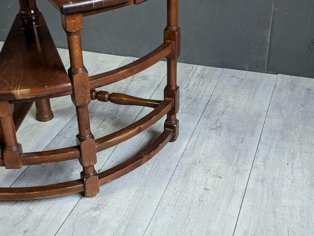 希少 ライブラリーステップ アンティーク 螺旋階段 ラック 花台 GZ