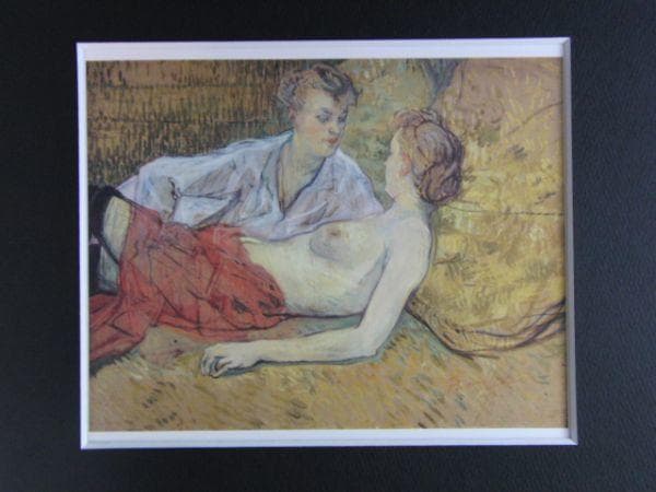 トゥールーズ＝ロートレック、【二人の女友だち】、希少な額装用画集より