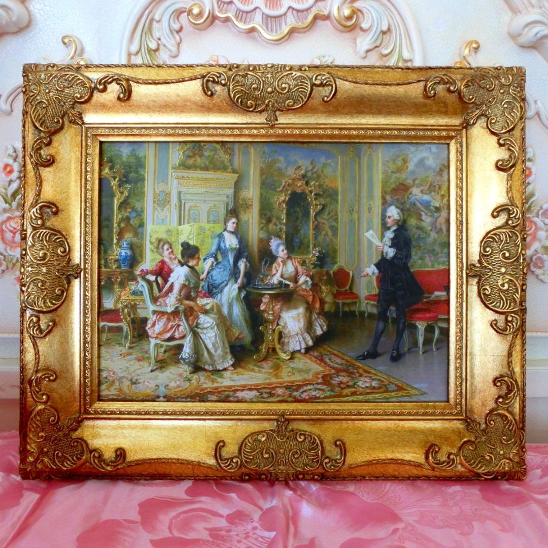 ロココ額絵 中世ヨーロッパ貴族 ゴールド 2種よりお選び下さい。C・D